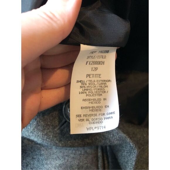 Sag Harbor Women’s Gray Wool Elegant One Button Up Blazer Size Petite 12 - Picture 6 of 7